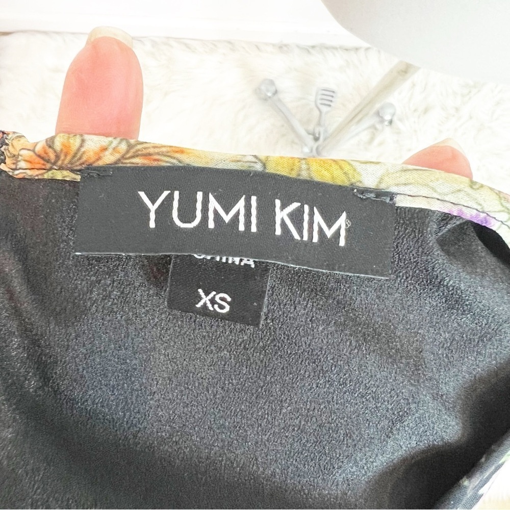 YUMI KIM WOODSTOCK OR GARDEN GROWN BLACK PINK FLORAL MIDI DRESS WOMENS SZ XS - Picture 3 of 5